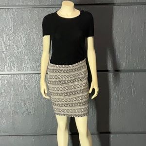 2 pieces black shirt with black and white skirt